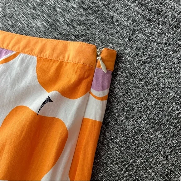 Boden Apple Print Skirt 100% Cotton ALine 4 Petite 4P - Picture 6 of 11